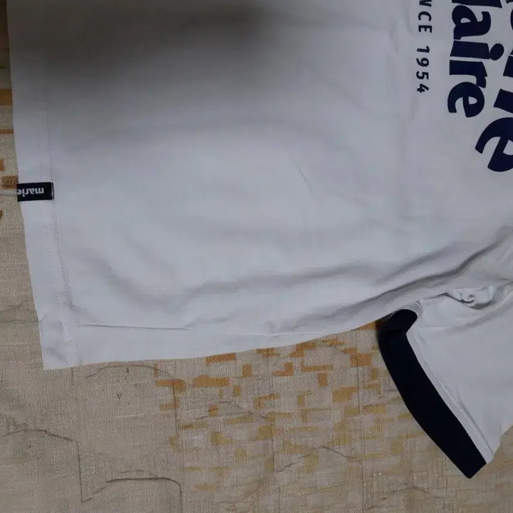 [BUNJANG] Marie Claire Ringer T-Shirt White Navy S / 마리끌레르 링거 티셔츠 화이트 네이비 S