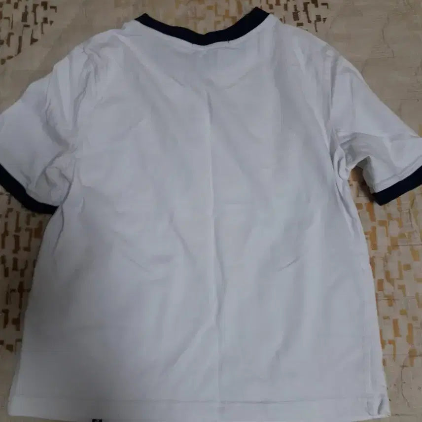 [BUNJANG] Marie Claire Ringer T-Shirt White Navy S / 마리끌레르 링거 티셔츠 화이트 네이비 S