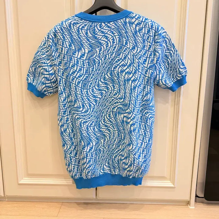 [BUNJANG] Fendi FF Logo Knit Short Sleeve Top / 펜디 FF 로고 반팔 니트 블루