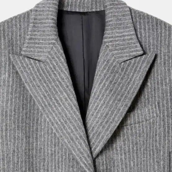 [BUNJANG] S/E/O Gray Stripe Long Coat / 1) S/E/O 그레이 스트라이프 롱 코트
