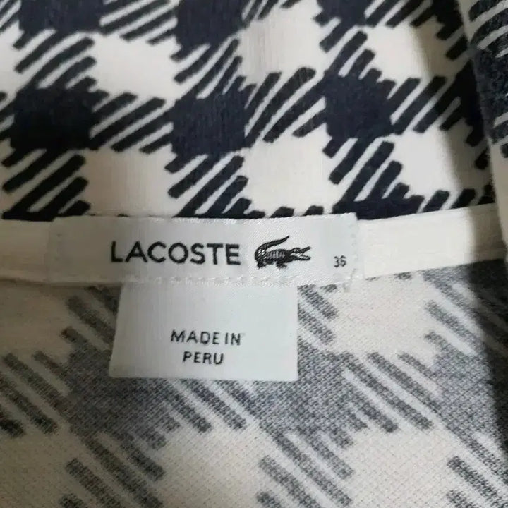 [BUNJANG] Lacoste Gingham Check Short Sleeve Collar T-Shirt Size S / 라코스테 깅엄체크 반팔 칼라 티셔츠 S