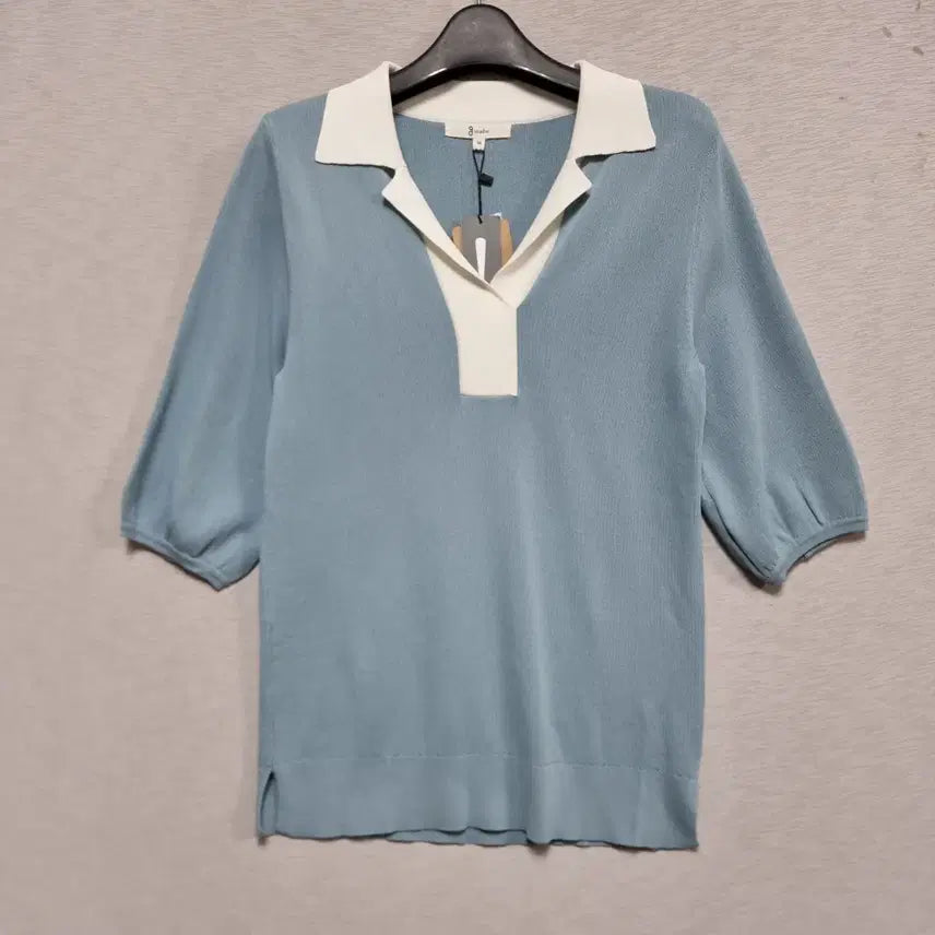 [BUNJANG] G. Studio Knit Short Sleeve Polo Shirt (Sky Blue) - Women&
