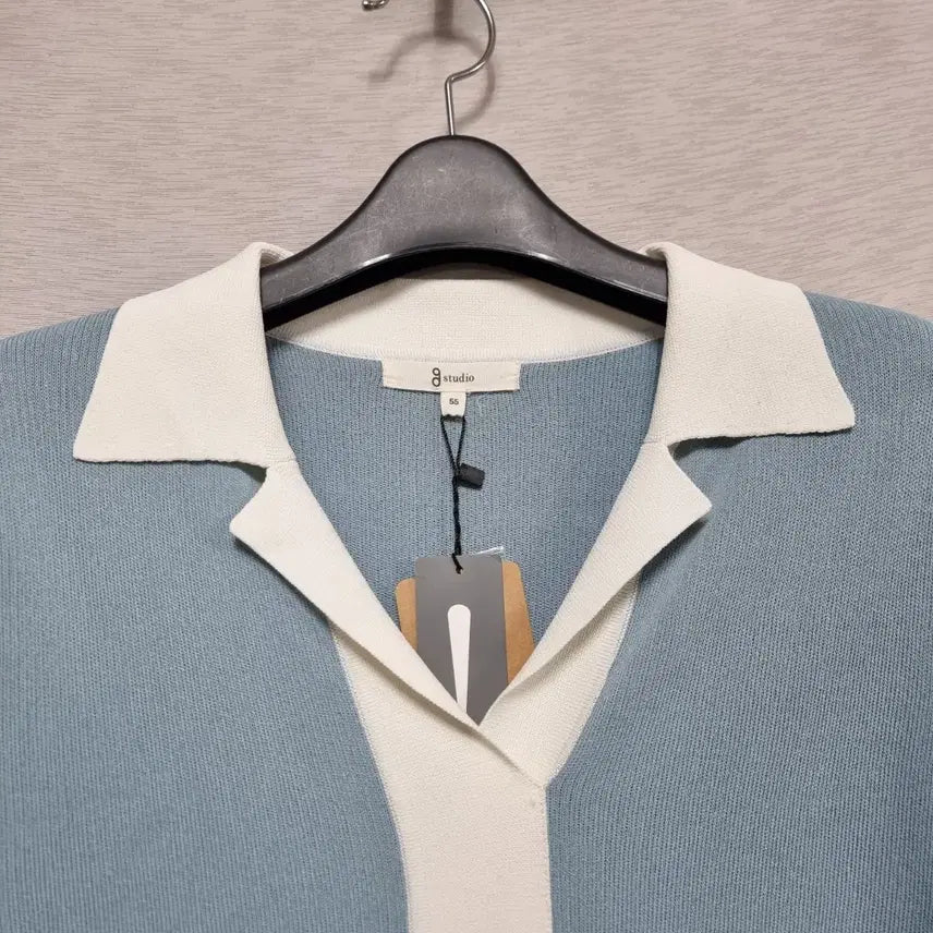 [BUNJANG] G. Studio Knit Short Sleeve Polo Shirt (Sky Blue) - Women&