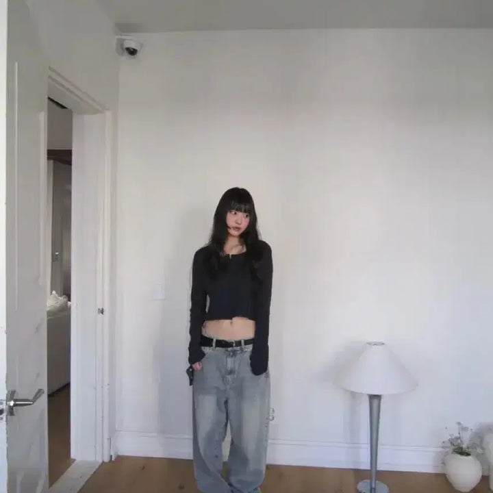 [BUNJANG] EASEAS Pin Crop Cardigan (Navy) / 이즈이즈 pin crop cardigan 네이비