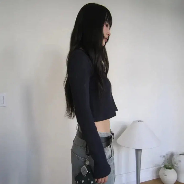[BUNJANG] EASEAS Pin Crop Cardigan (Navy) / 이즈이즈 pin crop cardigan 네이비