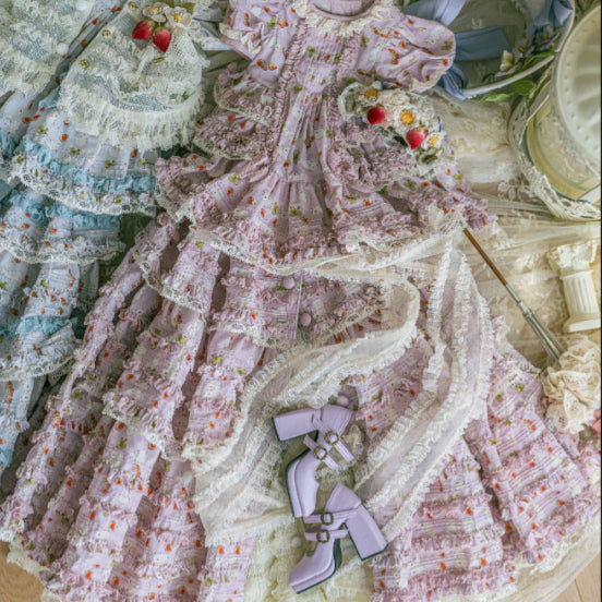 [BUNJANG] BJD Fleurgeste - Purple Strawberry Full Dress Set / BJD 구체관절인형 Fleurgeste-Purple Strawberry