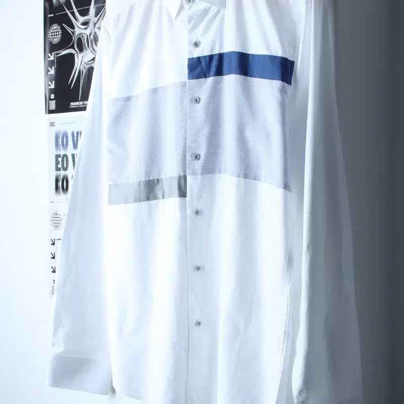 [SOLD OUT] (XL) 닥스 셔츠 남방 화이트 스트라이프 아메카지-17F6A