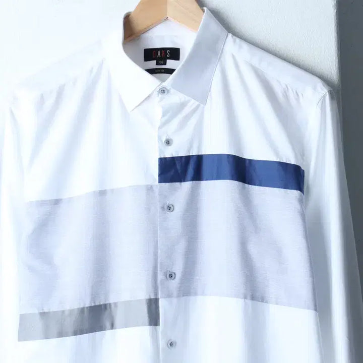 [SOLD OUT] (XL) 닥스 셔츠 남방 화이트 스트라이프 아메카지-17F6A
