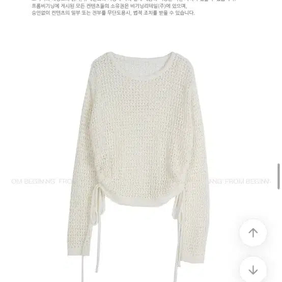 [BUNJANG] From Beginning Kou Net Ruz Knit Sweater / 프롬비기닝 코우 네트루즈니트(아이보리,민트)