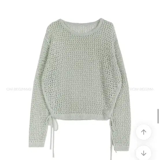 [BUNJANG] From Beginning Kou Net Ruz Knit Sweater / 프롬비기닝 코우 네트루즈니트(아이보리,민트)