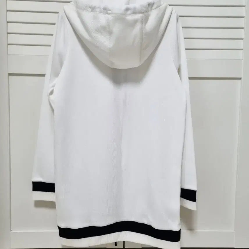 [BUNJANG] KAPPA Long Hooded Zip-Up Jumper White S / 카파 롱후드집업점퍼. 화이트. S