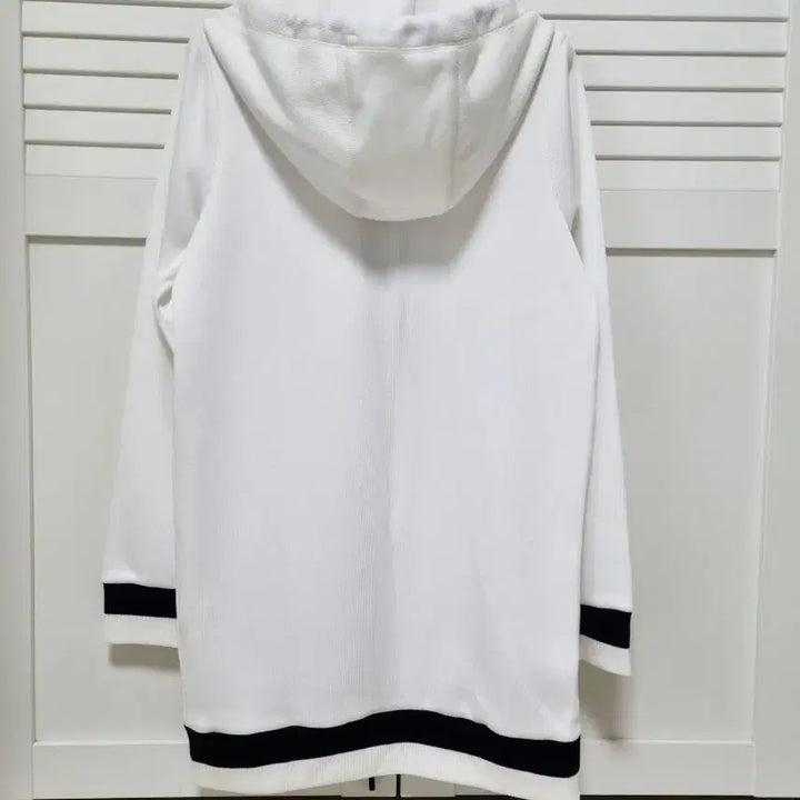 [BUNJANG] KAPPA Long Hooded Zip-Up Jumper White S / 카파 롱후드집업점퍼. 화이트. S