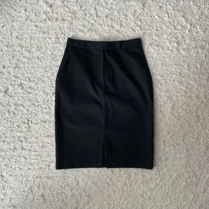 [BUNJANG] Black Slim Split Midi Skirt / [새상품] 블랙 슬림 스판 트임 미디 스커트