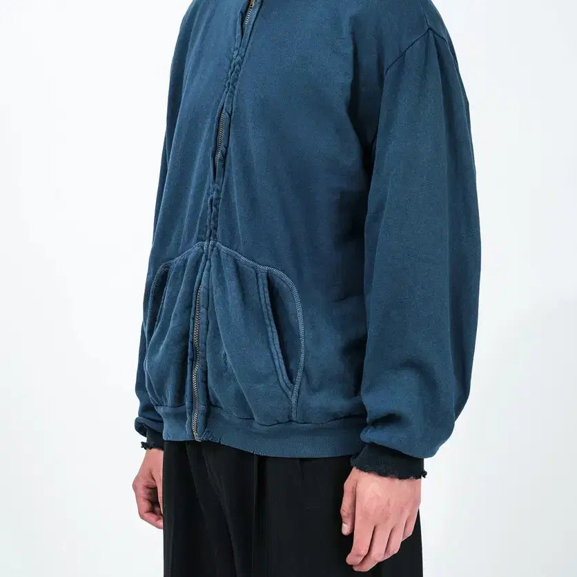 [SOLD OUT] 아프레쎄 빈티지 라이트 웨이트 집 스웻 후디 블루 3