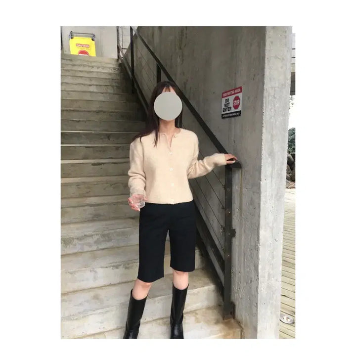 [SOLD OUT] ounce 온스 버뮤다 카프리 슬랙스 블랙 스몰