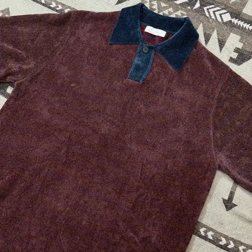 [BUNJANG] AMOMENTO Jacquard Collar Knit Top / 아모멘토(AMOMENTO)자카드 칼라 니트