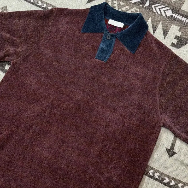 [BUNJANG] AMOMENTO Jacquard Collar Knit Top / 아모멘토(AMOMENTO)자카드 칼라 니트