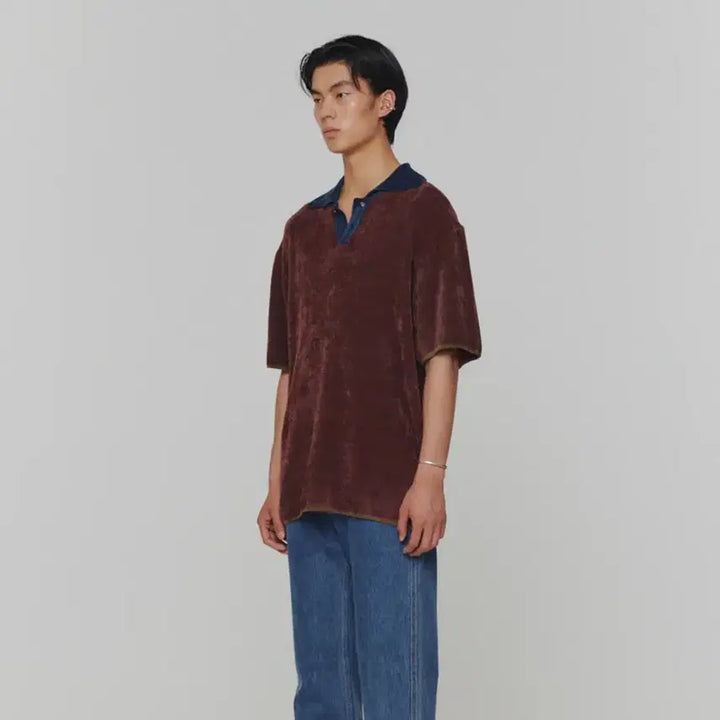 [BUNJANG] AMOMENTO Jacquard Collar Knit Top / 아모멘토(AMOMENTO)자카드 칼라 니트