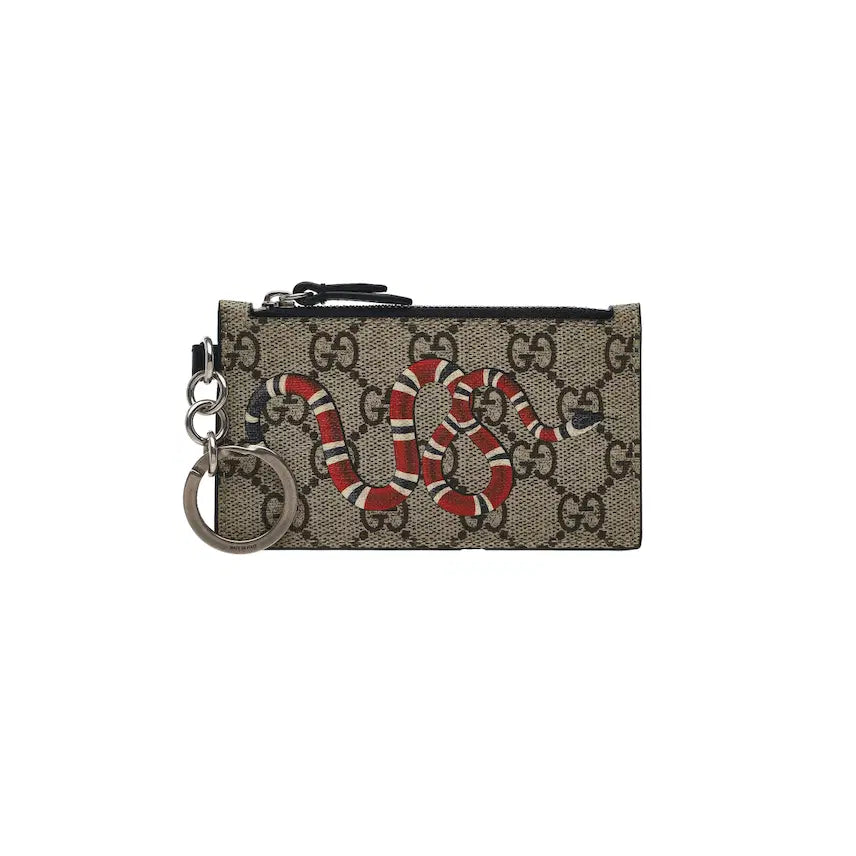 [BUNJANG] Gucci GG Supreme Snake Card Wallet / 구찌 GG 수프림 캔버스 스네이크 카드지갑