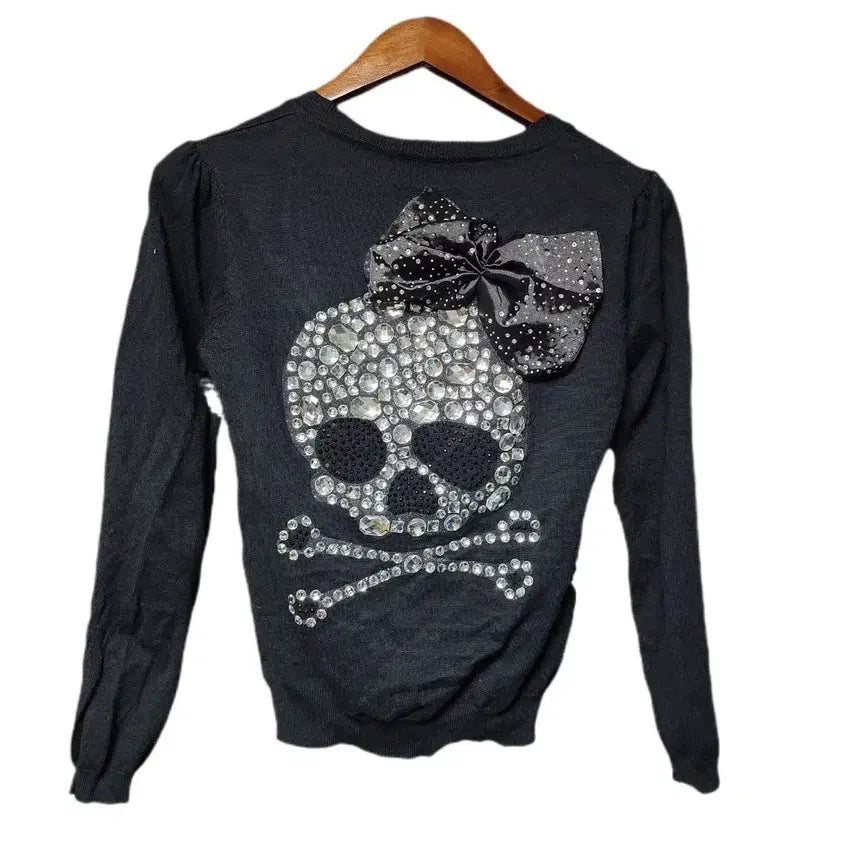 [BUNJANG] Skull Cubic Y2k Gal Garu Cardigan / 스컬 큐빅 Y2k갸루 가디건