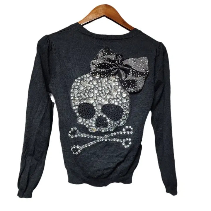 [BUNJANG] Skull Cubic Y2k Gal Garu Cardigan / 스컬 큐빅 Y2k갸루 가디건