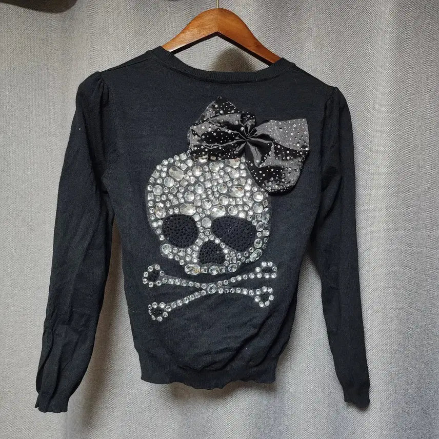 [BUNJANG] Skull Cubic Y2k Gal Garu Cardigan / 스컬 큐빅 Y2k갸루 가디건
