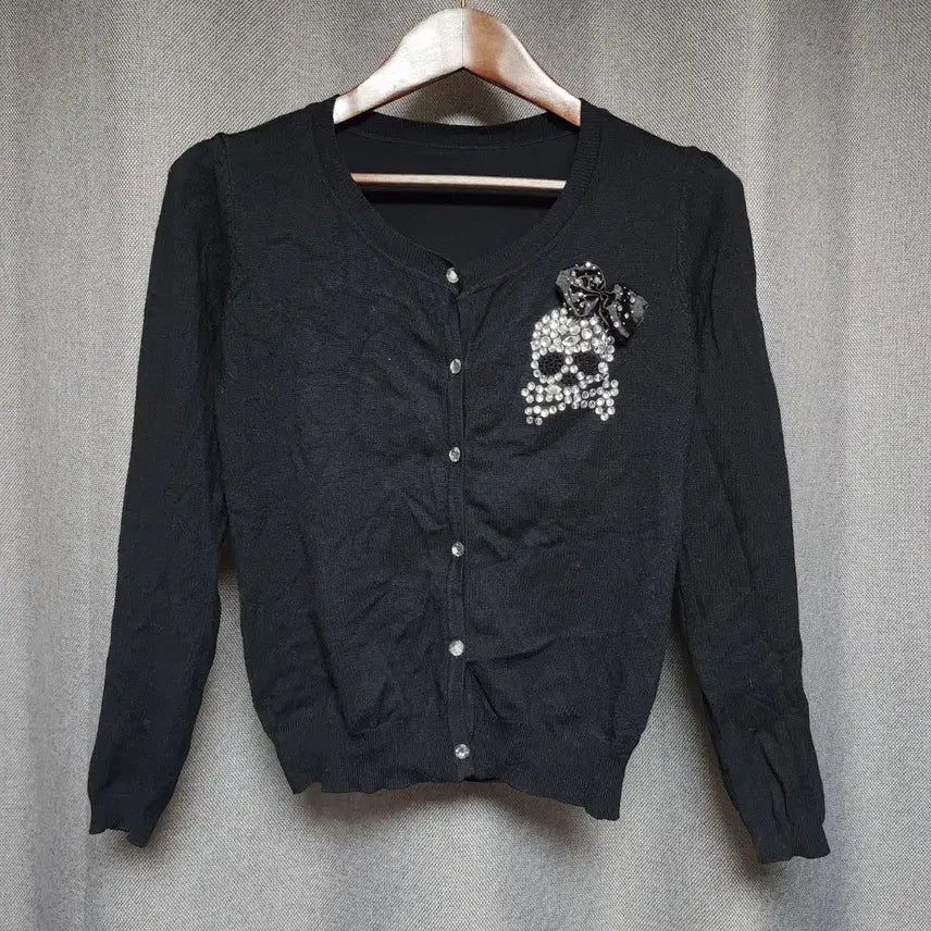 [BUNJANG] Skull Cubic Y2k Gal Garu Cardigan / 스컬 큐빅 Y2k갸루 가디건