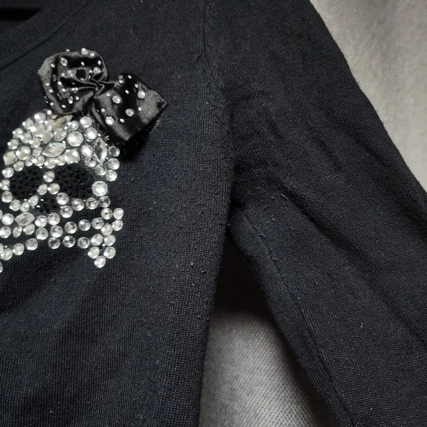 [BUNJANG] Skull Cubic Y2k Gal Garu Cardigan / 스컬 큐빅 Y2k갸루 가디건