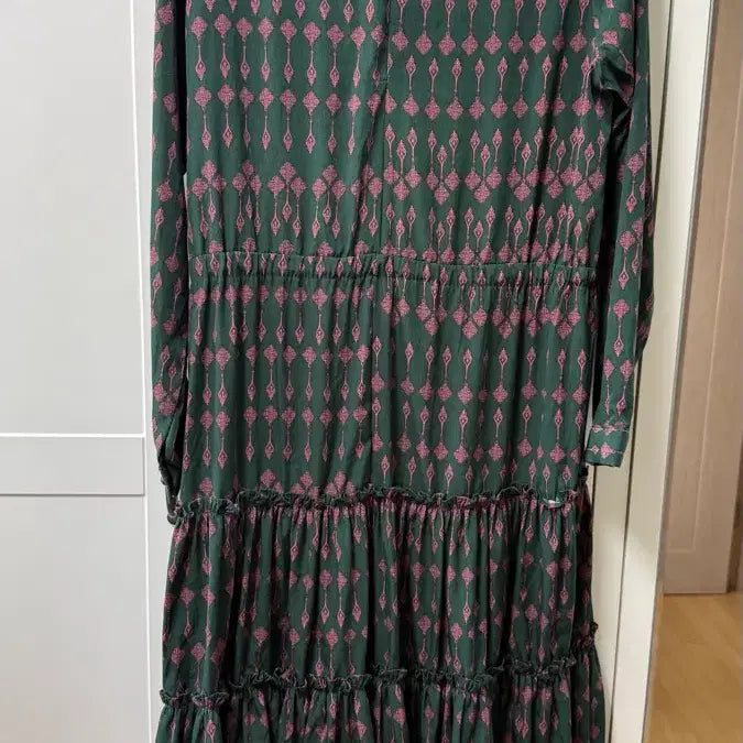 [BUNJANG] Pattern Long Dress Green / 패턴 롱 원피스 그린 FREE
