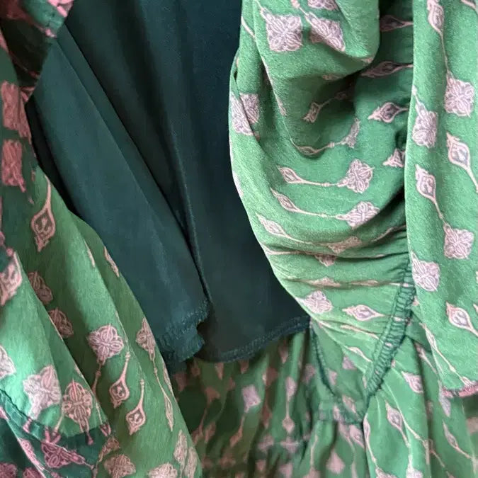 [BUNJANG] Pattern Long Dress Green / 패턴 롱 원피스 그린 FREE