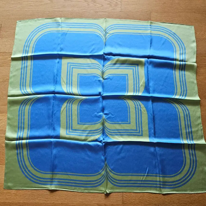 [BUNJANG] Silk Scarf / 블루/그린 패턴 실크 스카프