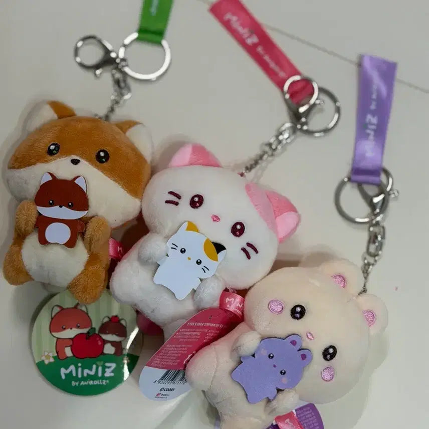 [BUNJANG] Minirolls Plush Keyring - Stand Mini Me, Foxyroll, Kittyroll, Bunnyroll / 미니롤즈 인형키링/ 스탠드 미니미 키링/팍시롤 키티롤 버니롤 2개