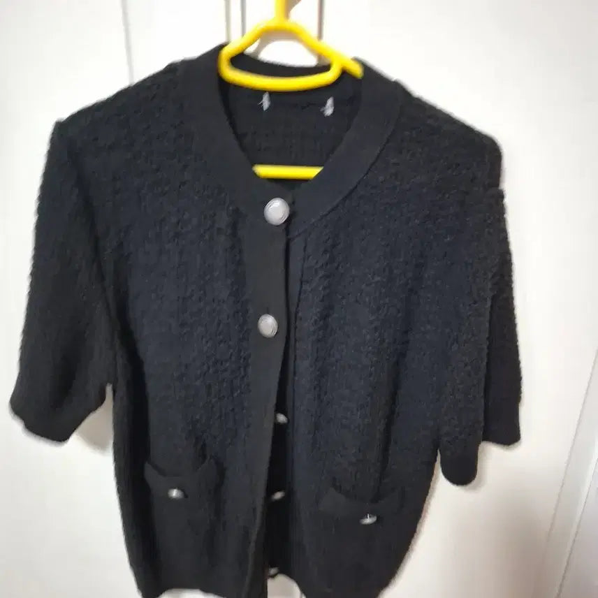 [BUNJANG] Black Tweed Jacket / 블랙 반팔 트위드 자켓