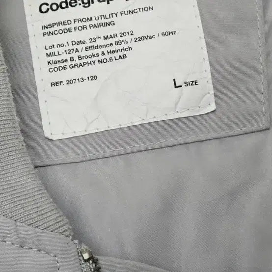 [BUNJANG] Code:Graphy MA-1 Light Gray Bomber Jacket / 코드그라피 MA-1 라이트 그레이 봄버 자켓