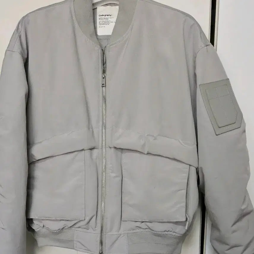 [BUNJANG] Code:Graphy MA-1 Light Gray Bomber Jacket / 코드그라피 MA-1 라이트 그레이 봄버 자켓
