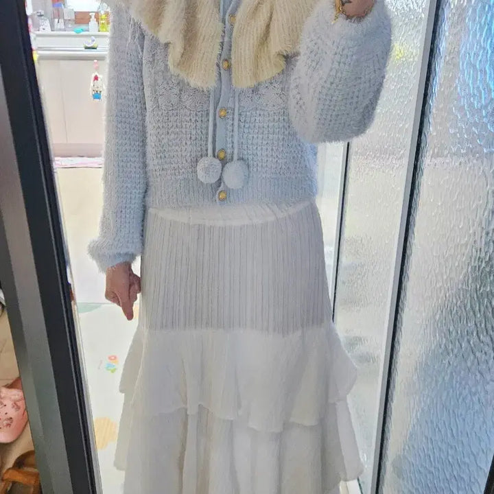 [BUNJANG] Liz Lisa Pompom Big Collar Cardigan / 일본브랜드 리즈리사 폼폼이 빅카라 가디건