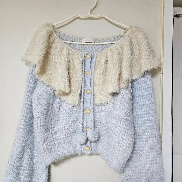 [BUNJANG] Liz Lisa Pompom Big Collar Cardigan / 일본브랜드 리즈리사 폼폼이 빅카라 가디건