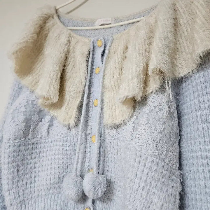 [BUNJANG] Liz Lisa Pompom Big Collar Cardigan / 일본브랜드 리즈리사 폼폼이 빅카라 가디건