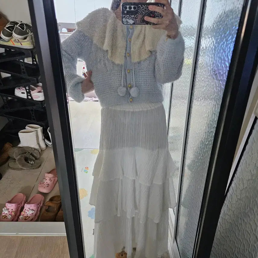 [BUNJANG] Liz Lisa Pompom Big Collar Cardigan / 일본브랜드 리즈리사 폼폼이 빅카라 가디건