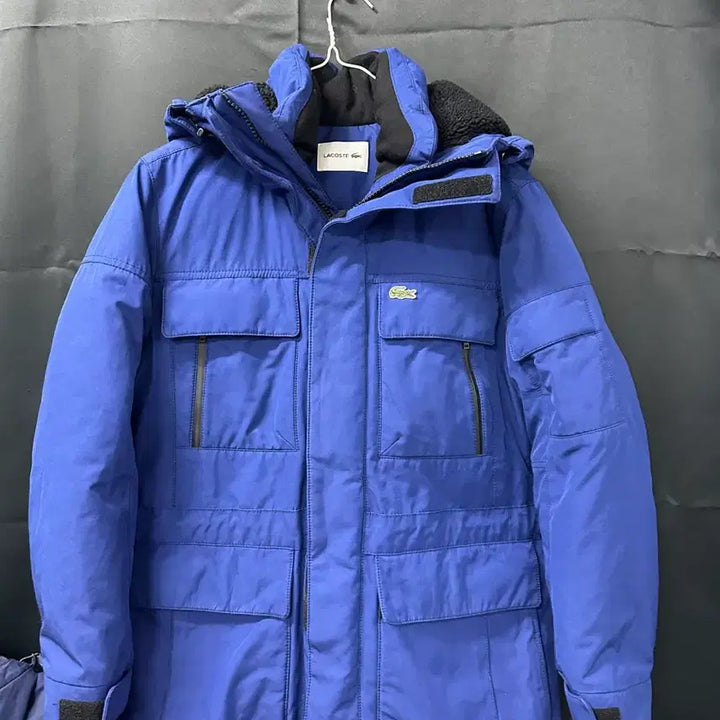 [BUNJANG] Lacoste Blue Hooded Padded Jumper / 라코스테 블루 후드 패딩 점퍼