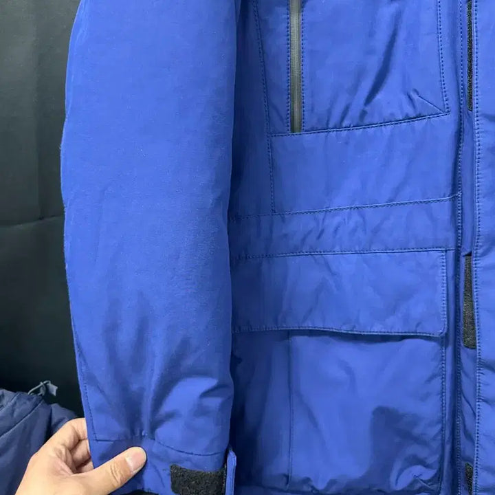 [BUNJANG] Lacoste Blue Hooded Padded Jumper / 라코스테 블루 후드 패딩 점퍼