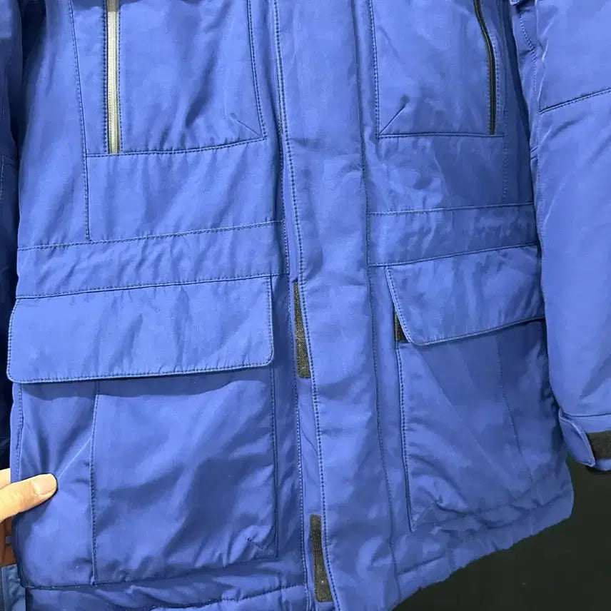[BUNJANG] Lacoste Blue Hooded Padded Jumper / 라코스테 블루 후드 패딩 점퍼
