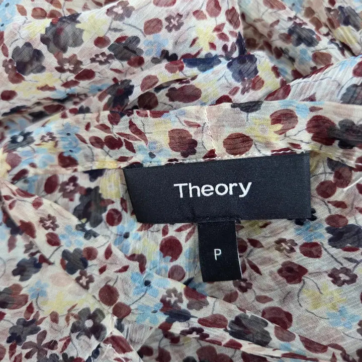 [BUNJANG] Theory 100% Silk Chiffon Floral Blouse / 띠어리Theory 실크 쉬폰 블라우스