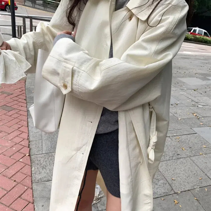 [BUNJANG] Maybe Baby Morse Trench Coat - Cream, Nylon 100% / 새상품) 메이비베이비 Morse Trench Coat  트렌치 코트