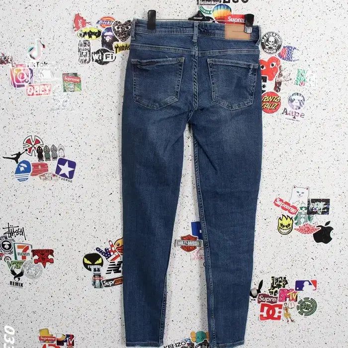 [BUNJANG] ZARA Slim Floral Embroidered Denim Pants / 여성24 / 자라 슬림 꽃자수 데님팬츠BL 5-2