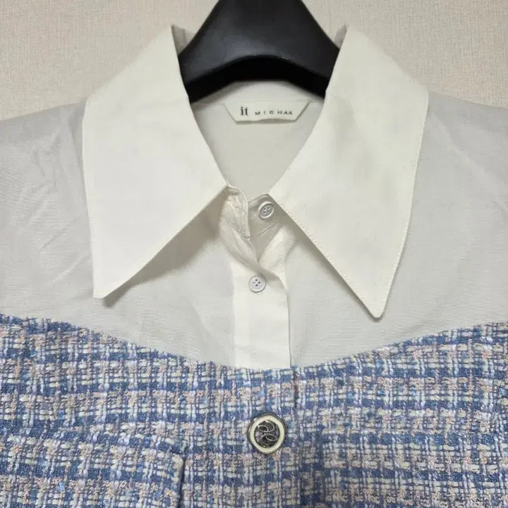 [BUNJANG] it MICHAA Tweed Color Block Blouse / (새제품) 잇미샤(it MICHAA) 트위드 배색 블라우스 44사이즈