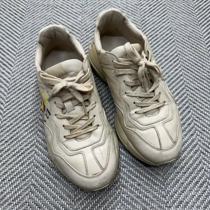 [BUNJANG] Gucci Rhyton Leather Square Sneakers (Size 8) / [A급/정품] 구찌 라이톤 레더 스퀘어 스니커즈 8