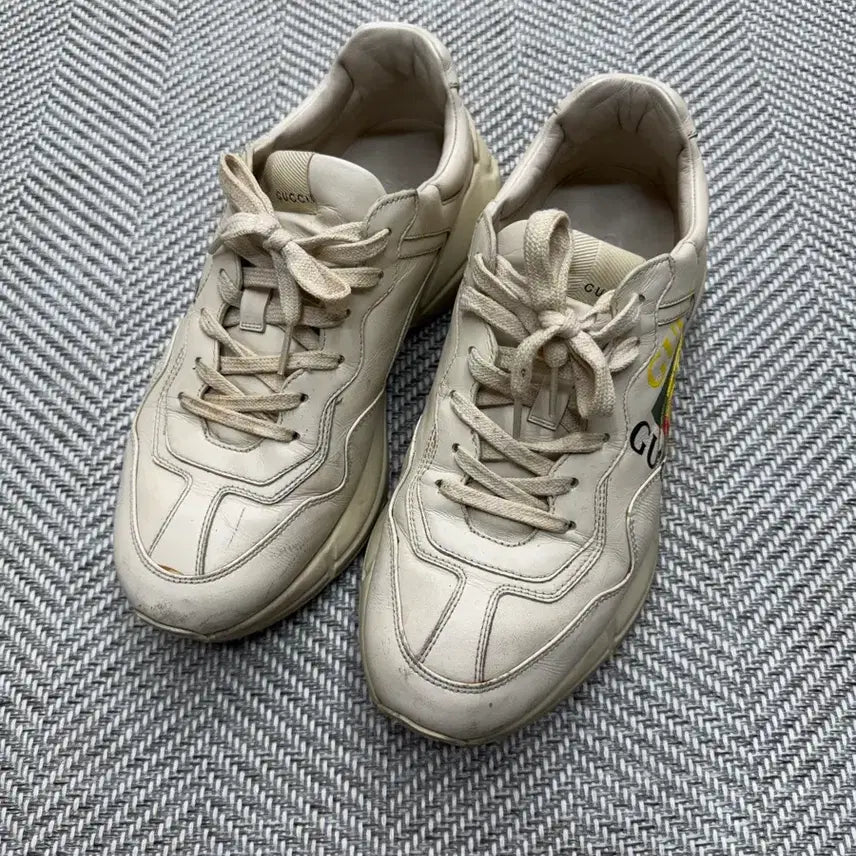 [BUNJANG] Gucci Rhyton Leather Square Sneakers (Size 8) / [A급/정품] 구찌 라이톤 레더 스퀘어 스니커즈 8
