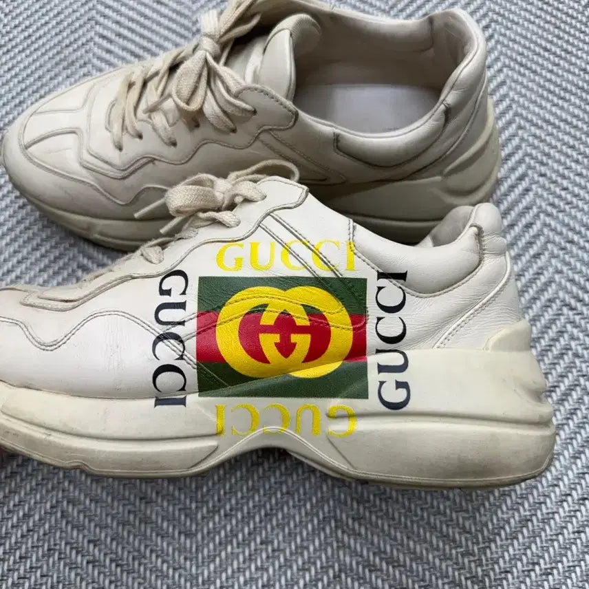 [BUNJANG] Gucci Rhyton Leather Square Sneakers (Size 8) / [A급/정품] 구찌 라이톤 레더 스퀘어 스니커즈 8