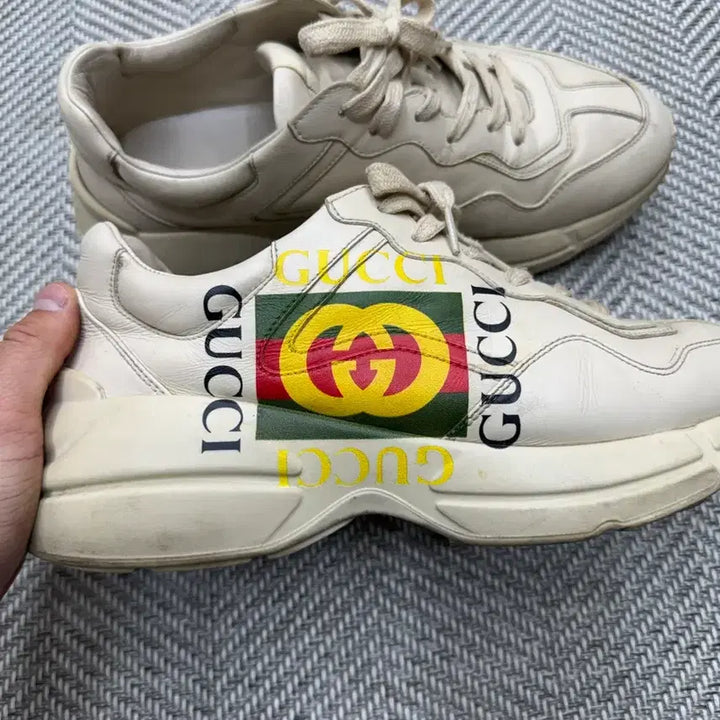 [BUNJANG] Gucci Rhyton Leather Square Sneakers (Size 8) / [A급/정품] 구찌 라이톤 레더 스퀘어 스니커즈 8